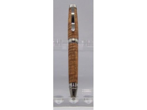 Curly maple cigar pen titane chrome finish